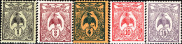 NUOVA CALEDONIA, NEW CALEDONIA, FAUNA; UCCELLI; BIRDS; 1905, FRANCOBOLLI NUOVI (MLH*) Scott:NC 88-90,93,96 - Unused Stamps