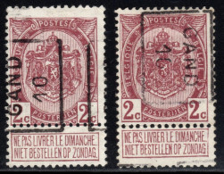 Preo's (82) "GAND 10" OCVB 1527 A+B - Rolstempels 1910-19