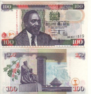 KENIA   100 Shilings   P42a  Dated 2.2.2004   President Mzee Jomo Kenyatta + Kenyatta Statue At Back   UNC - Kenya