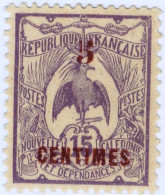 NUOVA CALEDONIA, NEW CALEDONIA, FAUNA, UCCELLI, BIRDS, 1918, FRANCOBOLLI NUOVI (MLH*) Scott:NC 122, Yt:NC 113 - Unused Stamps