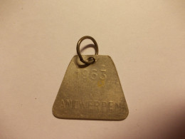 Oude Gemeentepenning Honden Taks Penning Medaille 1963 Uit Antwerpen - Hondenpenning - Andere & Zonder Classificatie