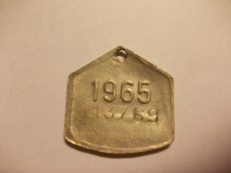 Oude Gemeentepenning Honden Taks Penning Medaille 1965 Uit Antwerpen - Hondenpenning - Autres & Non Classés