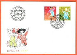 5xFDC EUROPA .COLLECTION SERIE+TIMBRES ISOLES+ BLOCS DE 4. C/.S.B.K. Nr:775/76. Y&TELLIER Nr:1323/24. MICHEL Nr:1391/92. - FDC