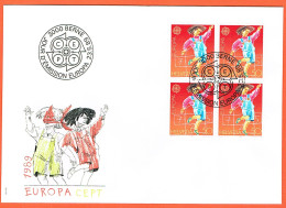 2xFDC EUROPA .COLLECTION SERIE BLOCS DE 4. C/.S.B.K. Nr:775/76. Y&TELLIER Nr:1323/24. MICHEL Nr:1391/92. - FDC