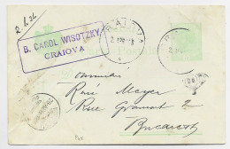 ROMANIA ROUMANIE ENTIER 5 BANI CARTA POSTALA  PLI CRAIOVA 1906 TO BUCURESTI B/TB - Storia Postale