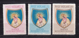 1954 Vaticano Vatican CHIUSURA ANNO MARIANO MATER MISERICORDIAE Serie Di 3 Valori SENZA GOMMA MARIAN YEAR CLOSING NO GUM - Nuevos