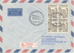 Greenland Registered Air Mail FDC 16-5-1974 KGH 200 Anniversary In Block Of 4 Sent To Germany - FDC