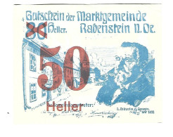 **Austria Notgeld Rabenstein  50/80 Heller   S  808/6a  Cat Val 7 Euro  Rare !! - Oesterreich