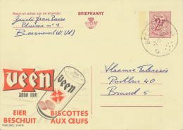 BELGIUM VILLAGE POSTMARKS  BEERNEM C  SC With Dots1969 (Postal Stationery 2 F, PUBLIBEL 2314 N) - Puntstempels