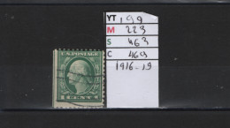 PRIX FIXE Obl 199 YT 223 MIC US463 SCO US469 GIB Washington 1 Cent  1916 Etats Unis 58/06 Dentelé 3 Cotés - Used Stamps