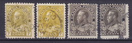 Canada 1911-16 Mi. 96A, 99A, 7c., 50c. King George V. Including Shades (2 Scans) - Oblitérés