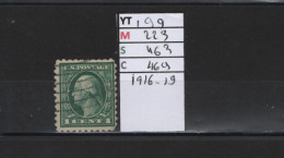 PRIX FIXE Obl 199 YT 223 MIC US463 SCO US469 GIB Washington 1 Cent  1916 Etats Unis 58/06 - Used Stamps