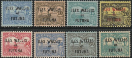 WALLIS ET FUTUNA 1920  - TIMBRES-TAXE DE NOUVELLE CALEDONIE DE 1906 SURCHARGES  8v - Unused Stamps