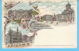 Lithographie-Souvenir De BRUXELLES-multivues-Carte Publicitaire à L'occasion De L'ouverture De L'INNOVATION En 1897 - Multi-vues, Vues Panoramiques