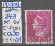 1940 - NIEDERLANDE - FM/DM "Königin Wilhelmina" 10 C Violettpurpur - O Gestempelt - S. Scan (343o 01-03 Nl) - Gebruikt