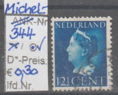 1940 - NIEDERLANDE - FM/DM "Königin Wilhelmina" 12 1/2 C Dkl'blau - O Gestempelt - S. Scan (344o Nl) - Gebruikt