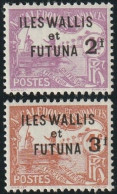 WALLIS ET FUTUNA 1927  - TIMBRES-TAXE DE NOUVELLE CALEDONIE DE 1906 AVEC NOUVELLE VALEUR EN SURCHARGE  2v - Unused Stamps