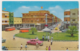 IRAQ - BAGHDAD - KING FAISEL SQUARE" ANIMATA, AUTO E AUTOBUS ANNI '50, Car, 1963 Nice Stamp Vintage Old Postcard - Iraq