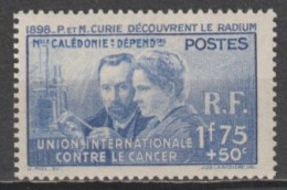 NOUVELLE CALEDONIE - 1938 - CURIE YVERT N°172 ** MNH  - COTE = 42 EUR - Unused Stamps