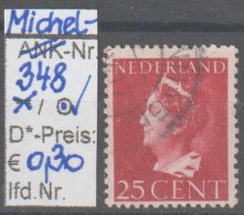 1940 - NIEDERLANDE - FM/DM "Königin Wilhelmina" 25 C Dkl'bräunl'karmin - O Gestempelt - S. Scan (348o Nl) - Gebruikt