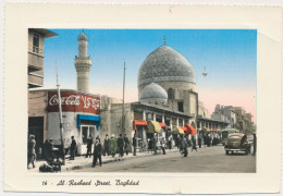 IRAQ BAGHDAD AL-RASHEED STREET Mosque, Old Car, Coca-Cola - Old Postcard - Iraq