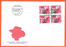 1xFDC . COLLECTION . BLOC DE 4. OBLITERE 1er/J.25.8.1989. C/.S.B.K. Nr:784. Y&TELLIER Nr:1326. MICHEL Nr:1403. - FDC