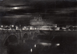 CARTOLINA  B9 ROMA,LAZIO-CASTEL S.ANGELO-NOTTURNO-STORIA,MEMORIA,CULTURA,IMPERO ROMANO,BELLA ITALIA,VIAGGIATA 1966 - Castel Sant'Angelo