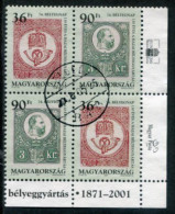 HUNGARY 2001 Stamp Day Block Of 4 Used.  Michel 4676-77 - Used Stamps