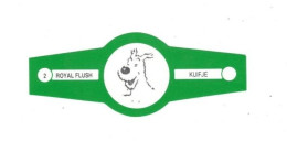 2) Bague De Cigare Série Tintin Verte Royal Flush Kuifje Milou Chien Dog Cane En Superbe.Etat - Objetos Publicitarios