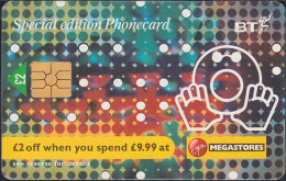 UK - British Telecom Chip PUB052  - £2  Virgin Megastores - GEM - BT Promotional