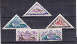 1952 San Marino Saint Marin GIORNATA FILATELICA FIORI  FLOWERS 5 Valori Aerea Usati USED Air Mail - Airmail