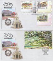 Malaysia 2024-1 150 Years Anniversary Of Taiping Set+M/S FDC (plate) Landscape Landmark Clock Tower - Malaysia (1964-...)