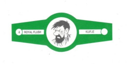 4) Bague De Cigare Série Tintin Verte Royal Flush Kuifje Capitaine Haddock En Superbe.Etat - Objets Publicitaires