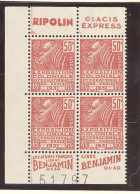 BANDE PUB -N°272 BLOC DE 4  TYPE FEMME FACHI - N*- PUB RIPOLIN  (MAURY 172) - - Unused Stamps