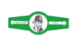 5) Bague De Cigare Série Tintin Verte Royal Flush Kuifje Agent De Police En Superbe.Etat - Objets Publicitaires