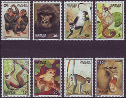 Rwanda Ruanda 1978  OBCn° 859-866 *** MNH  Cote 15 Euro Faune Singes Apen Monkeys - Neufs