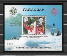 Paraguay Bloc Vainqueurs Muestra B JO 88 ** - Winter 1988: Calgary