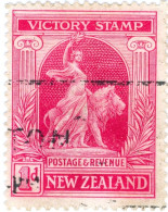 NUOVA ZELANDA, NEW ZEALAND, VITTORIA, 1920, FRANCOBOLLI USATI Scott:NZ 166, Yt:NZ 170 - Usati