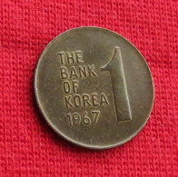 Korea South 1 Won 1967 KM# 4 *VT Corea Coreia Do Sul Koree Coree - Coreal Del Sur