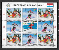 Paraguay Feuillet JO 88 ** - Hiver 1988: Calgary