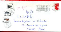 1985 - Lettre De Bayeux Pour Caen - Taxe De 3,30fr - Tp Insectes N°103-104-111 - Affranchissement Gandon N°2319 - 1960-.... Briefe & Dokumente