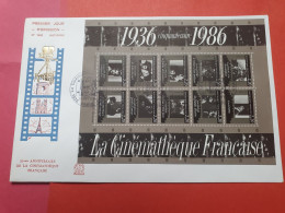 Grande Enveloppe FDC En 1986 - Cinéma Français - FDC 62 - 1980-1989
