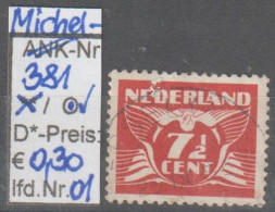 1941 - NIEDERLANDE - FM/DM "Fliegende Taube" 7 1/2 C Dkl'braunrot - O Gestempelt - S. Scan (381o 01-05 Nl) - Gebruikt