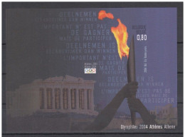 Olympic Games 2004 , Belgie - Blok ( Ongetand ) Postfris - Estate 2004: Atene