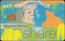 UK - British Telecom Chip PUB096  - £5 Extra Free To ... Share - Boy - GPT3 - BT Werbezwecke