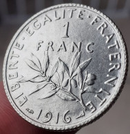 Monnaie 1 Franc 1916 Semeuse SPL - 1 Franc