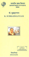 INDIA - 2004 - BROCHURE OF K. SUBRAHMANYAM STAMP DESCRIPTION AND TECHNICAL DATA. - Brieven En Documenten