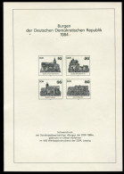 DDR 1984 Castles Black Print MNH / **.  Michel 2910-13 SD - Nuevos