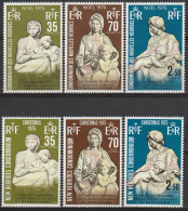 Nouvelles Hébrides Noel Sculptures De Michel Ange 1975 France Anglaise N°418/423 Neuf** - Unused Stamps