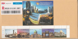 Malaysia Actual Shipment Sample 5x10" Envelope Size 2020 Putrajaya Iconic Buildings 2014 World Youth (WYSE) - Malaysia (1964-...)
